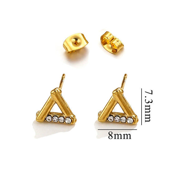 Titanium Steel Retro Old Style Women's Earrings With Heart Star Geometric Patterns And Electroplating Treatment