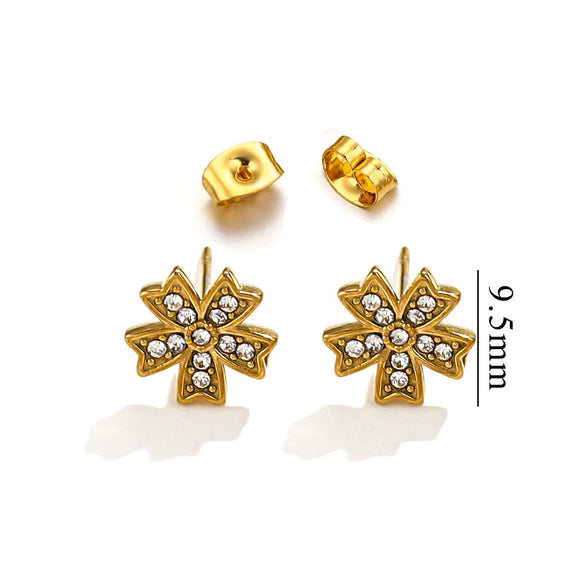 Titanium Steel Retro Old Style Women's Earrings With Heart Star Geometric Patterns And Electroplating Treatment