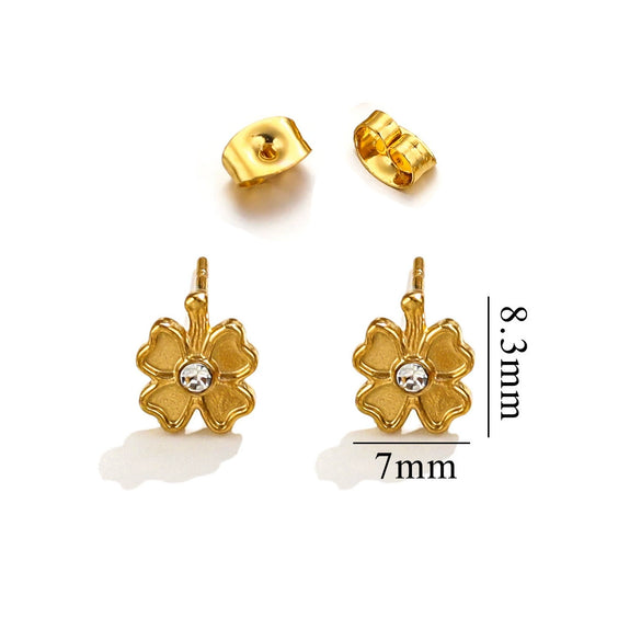 Titanium Steel Retro Old Style Women's Earrings With Heart Star Geometric Patterns And Electroplating Treatment