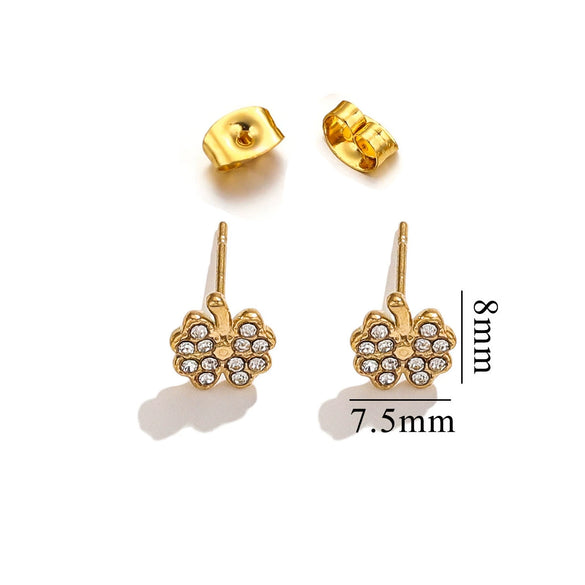 Titanium Steel Retro Old Style Women's Earrings With Heart Star Geometric Patterns And Electroplating Treatment