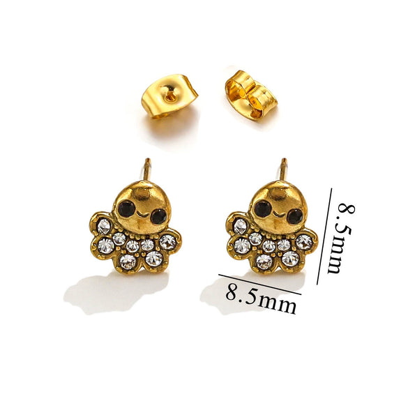 Titanium Steel Retro Old Style Women's Earrings With Heart Star Geometric Patterns And Electroplating Treatment