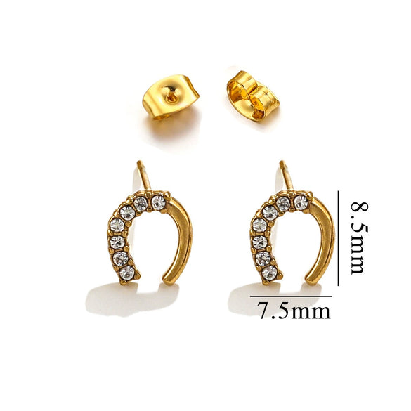 Titanium Steel Retro Old Style Women's Earrings With Heart Star Geometric Patterns And Electroplating Treatment