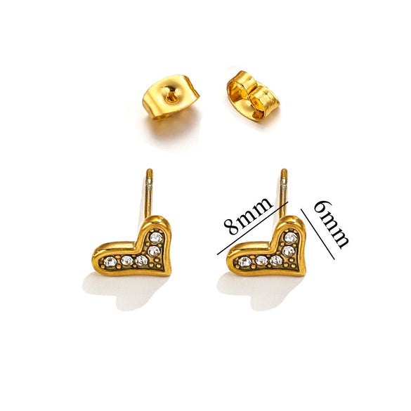 Titanium Steel Retro Old Style Women's Earrings With Heart Star Geometric Patterns And Electroplating Treatment