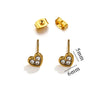 Titanium Steel Retro Old Style Women's Earrings With Heart Star Geometric Patterns And Electroplating Treatment