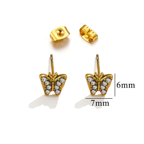 Titanium Steel Retro Old Style Women's Earrings With Heart Star Geometric Patterns And Electroplating Treatment