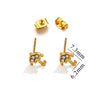 Titanium Steel Retro Old Style Women's Earrings With Heart Star Geometric Patterns And Electroplating Treatment