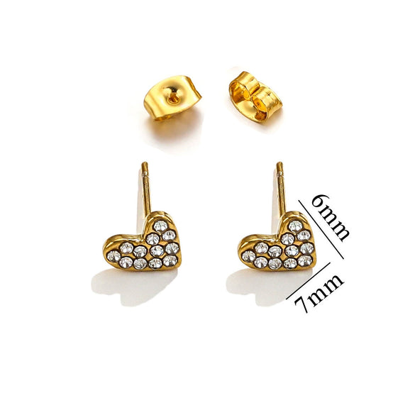 Titanium Steel Retro Old Style Women's Earrings With Heart Star Geometric Patterns And Electroplating Treatment