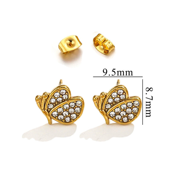 Titanium Steel Retro Old Style Women's Earrings With Heart Star Geometric Patterns And Electroplating Treatment