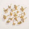Titanium Steel Retro Old Style Women's Earrings With Heart Star Geometric Patterns And Electroplating Treatment