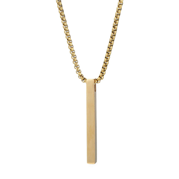 Wholesale Jewelry Retro Simple Style Geometric Customization Laser Engraving Titanium Steel 18K Gold Plated Plating Pendant Necklace