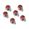 Titanium Steel Rhinestone Birthstone Pendant Jewelry Accessories With Electroplating