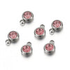 Titanium Steel Rhinestone Birthstone Pendant Jewelry Accessories With Electroplating