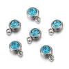 Titanium Steel Rhinestone Birthstone Pendant Jewelry Accessories With Electroplating