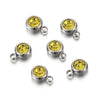 Titanium Steel Rhinestone Birthstone Pendant Jewelry Accessories With Electroplating