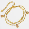 Titanium Steel Rhinestone Birthstone Pendant Jewelry Accessories With Electroplating
