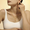 Titanium Steel Rhinestones Geometric Light Luxury Women's Pendant Necklace