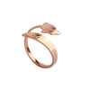 Titanium Steel Rhombus Fox Ring For Women With 18K Rose Gold Electroplating