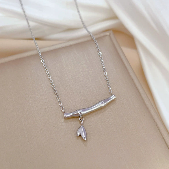 Titanium Steel Rich Bamboo Geometric Style Electroplated Unisex Necklace