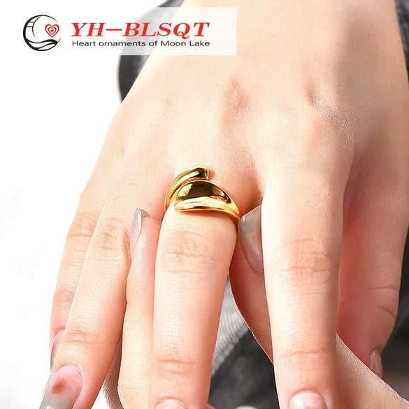 Titanium Steel Ring And Bracelet With Animal Zodiac U Shaped Geometric Pattern Electroplated Minimalist Style For Women