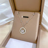 Titanium Steel Ring And Necklace With Geometric Pattern For Women Electroplating Treatment