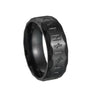 Titanium Steel Ring Antique Silver Retro With Letters Numbers Text Electroplating For Men