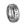 Titanium Steel Ring Antique Silver Retro With Letters Numbers Text Electroplating For Men