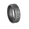 Titanium Steel Ring Antique Silver Retro With Letters Numbers Text Electroplating For Men
