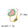 Titanium Steel Ring For Women Niche Style With Oil Dropping Treatment Heart Flowers Leaves Star Pattern