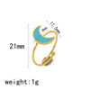 Titanium Steel Ring For Women Niche Style With Oil Dropping Treatment Heart Flowers Leaves Star Pattern