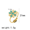 Titanium Steel Ring For Women Niche Style With Oil Dropping Treatment Heart Flowers Leaves Star Pattern
