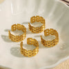 316L Stainless Steel Ring Geometric Design Electroplated For Women