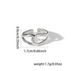 Titanium Steel Ring Geometric Hollow Leaf Design Electroplating Light Luxury Style For Ladies