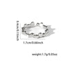 Titanium Steel Ring Geometric Hollow Leaf Design Electroplating Light Luxury Style For Ladies