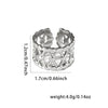 Titanium Steel Ring Geometric Hollow Leaf Design Electroplating Light Luxury Style For Ladies
