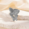 Titanium Steel Ring Geometric Hollow Leaf Design Electroplating Light Luxury Style For Ladies