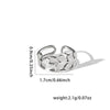 Titanium Steel Ring Geometric Hollow Leaf Design Electroplating Light Luxury Style For Ladies