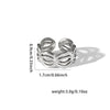 Titanium Steel Ring Geometric Hollow Leaf Design Electroplating Light Luxury Style For Ladies
