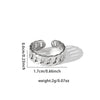 Titanium Steel Ring Geometric Hollow Leaf Design Electroplating Light Luxury Style For Ladies