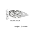 Titanium Steel Ring Geometric Hollow Leaf Design Electroplating Light Luxury Style For Ladies
