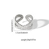 Titanium Steel Ring Geometric Hollow Leaf Design Electroplating Light Luxury Style For Ladies