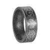 Titanium Steel Ring Geometric Pattern Distressed Style Unisex Jewelry