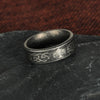 Titanium Steel Ring Geometric Pattern Distressed Style Unisex Jewelry