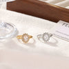 Titanium Steel Ring Geometric Pattern Electroplating Simple Style For Women
