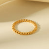 Titanium Steel Ring Geometric Style Gold Electroplated
