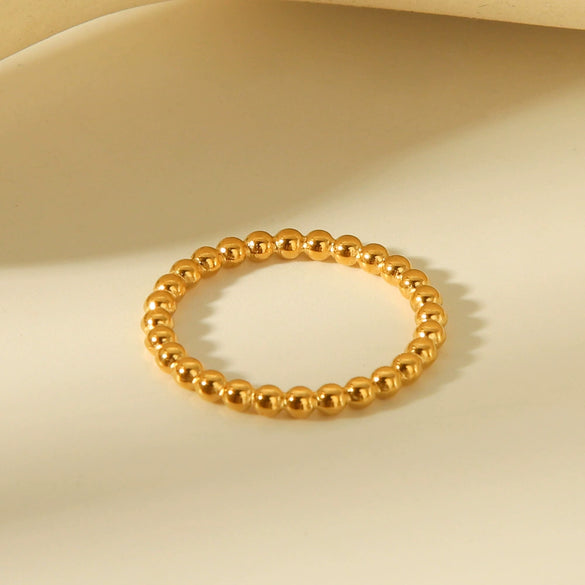 Titanium Steel Ring Geometric Style Gold Electroplated