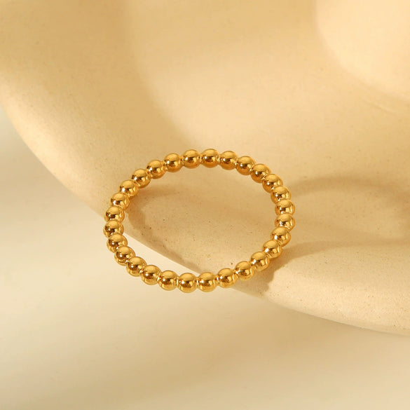 Titanium Steel Ring Geometric Style Gold Electroplated