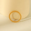 Titanium Steel Ring Geometric Style Gold Electroplated