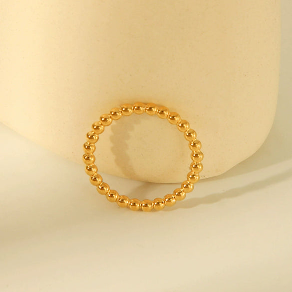 Titanium Steel Ring Geometric Style Gold Electroplated