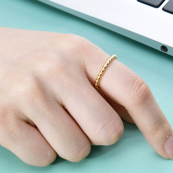 Titanium Steel Ring Geometric Style Gold Electroplated