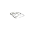 Titanium Steel Ring Leaves Love Hollow Design Geometric Electroplated Unisex